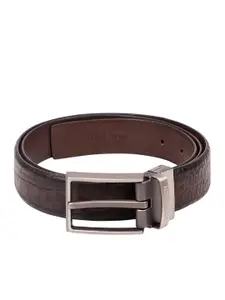 Hidesign Men Textured Leather Reversible Belt