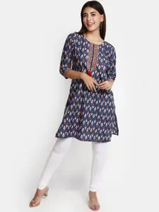 V-Mart Ethnic Motifs Printed Pure Cotton Straight Kurta