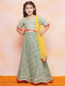 Aj DEZInES Girls Printed Ready to Wear Lehenga Choli With Dupatta