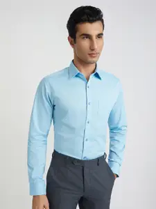 Raymond Slim Fit Self Design Pure Cotton Formal Shirt