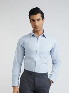 Raymond Pure Cotton Self Design Textured Slim Fit Formal Shirt