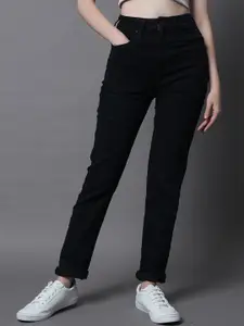 High Star Women Straight Fit High-Rise Clean Look Stretchable Jeans