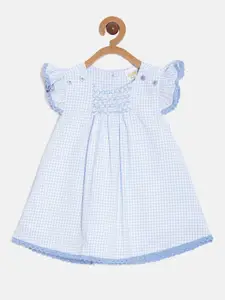 Aomi Infants Girls Striped Flutter Sleeve Cotton A-Line Dress