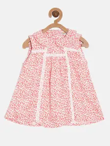 Aomi Infants Girls Floral Printed Peter Pan Collar A-Line Dress