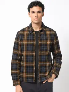 RARE RABBIT Men Marino Checked Cotton Tailored Shacket