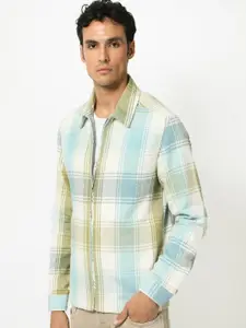 RARE RABBIT Men Rizo Checks Cotton Tailored Shacket