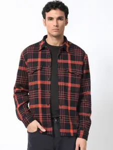 RARE RABBIT Men Vega Checked Cotton Tailored Shacket