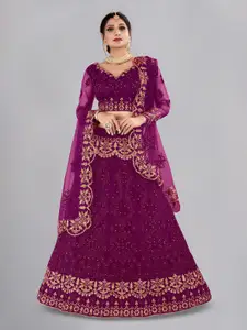 KALINI Ethnic Motif Embroidered Ready to Wear Lehenga & Unstitched Blouse With Dupatta