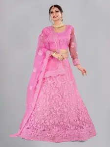 KALINI Embroidered Thread Work Ready to Wear Lehenga & Unstitched Blouse With Dupatta