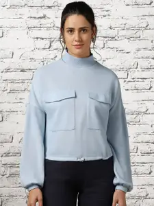 NOBERO Oversized Flap Pocket Self Design Pullover