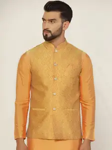 KISAH Woven Design Nehru Jacket
