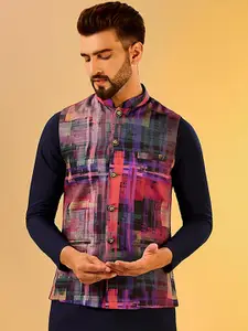 KISAH Printed Nehru Jacket
