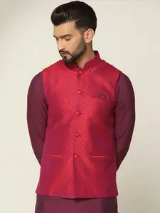 KISAH Woven Design Nehru Jackets