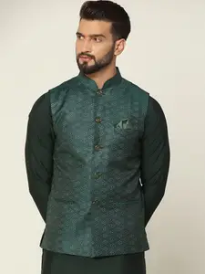 KISAH Woven Printed Nehru Jacket