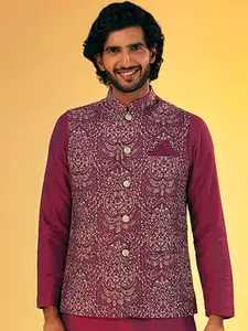 KISAH Men Printed Nehru Jackets