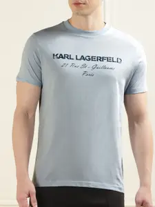 Karl Lagerfeld Typography Printed Pure Cotton Slim Fit T-shirt