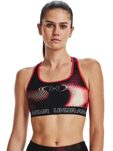 UNDER ARMOUR Abstract Printed Non-Padded Non-Wired Heatgear Training Bra