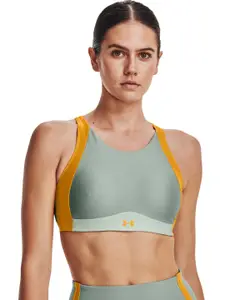 UNDER ARMOUR Lightly Padded Non-Wired Infinity Mid High Neck Shine Training Bra