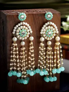 KARATCART Kundan Beaded Drop Earrings