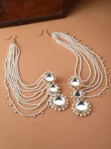 KARATCART Gold-Plated Contemporary Drop Earrings