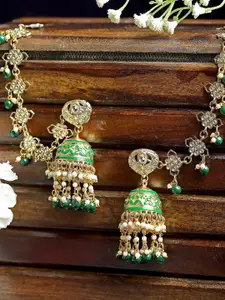 KARATCART Gold-Plated Dome Shaped Jhumkas