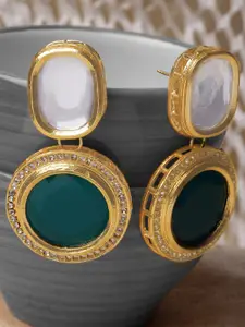 KARATCART Gold-Plated Contemporary Drop Earrings