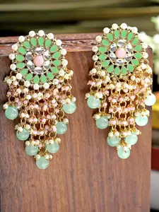 KARATCART Gold-Plated Contemporary Drop Earrings