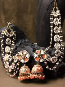 KARATCART Gold-Plated Contemporary Jhumkas