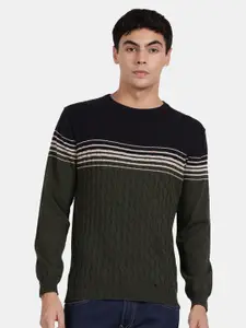 t-base Striped Round Neck Cotton Pullover