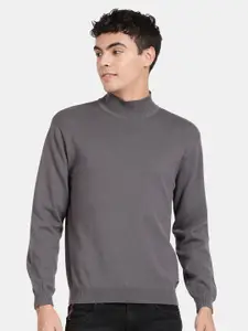 t-base High Neck Cotton Pullover Sweater