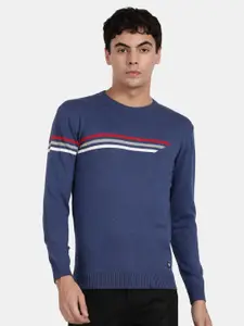 t-base Striped Round Neck Cotton Pullover Sweater