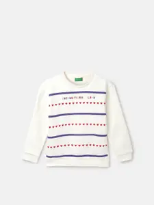 United Colors of Benetton Girls Graphic Printed Pullover Sweatshirt