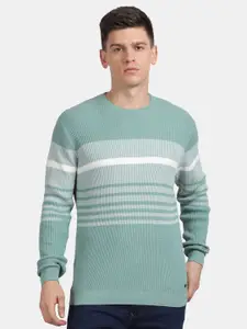 t-base Striped Cotton Pullover Sweater