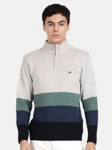 t-base Colourblocked Woollen Pullover Sweater
