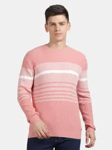 t-base Colourblocked Round Neck Long Sleeves Cotton Pullover Sweater