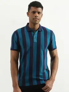 United Colors of Benetton Striped Polo Collar Cotton T-shirt