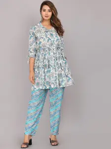 HIGHLIGHT FASHION EXPORT Printed Pure Cotton Top & Trousers
