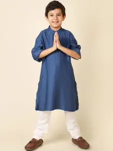 Fabindia Boys Band Collar Straight  Kurta