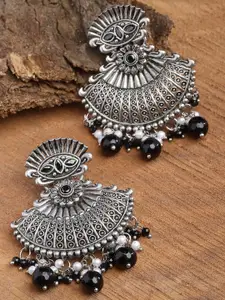 KARATCART Silver-palated Contemporary Drop Earrings