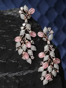 KARATCART Rose Gold-Plated Contemporary Drop Earrings