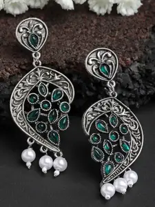 KARATCART Silver Plated Contemporary Drop Earrings