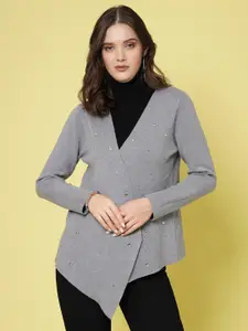 Mafadeny Embellished Open Front Shrug