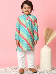 Readiprint Boys Striped Regular Pure Silk Kurta With Pyjamas