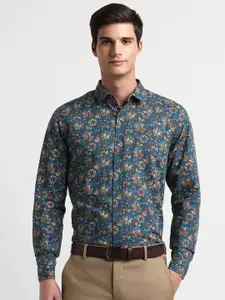 Allen Solly Slim Fit Floral Printed Cotton Linen Formal Shirt