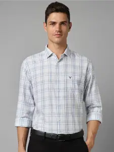 Allen Solly Slim Fit Tartan Checks Spread Collar Long Sleeve Cotton Formal Shirt