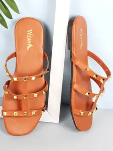 WZAYA Studded Open Toe Flats