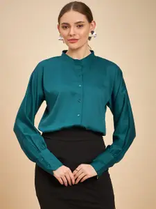 MINT STREET Comfort Mandarin Collar Casual Shirt