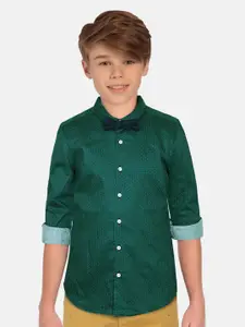 Allen Solly Junior Boys Slim Fit Opaque Micro Ditsy Printed Pure Cotton Casual Shirt