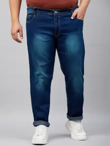 STUDIO NEXX Men Plus Size Blue Slim Fit Clean Look Light Fade Stretchable Jeans