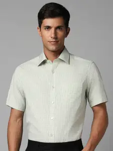 Louis Philippe Grid Tattersall Checks Classic Fit Pure Cotton Formal Shirt